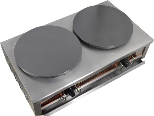 Miniatura 2 de TECHTONGDA 15.75 "Máquina comercial para hacer panqueques de gas natural 2000Pa antiadherente para crepas para panqueques (doble 134032)