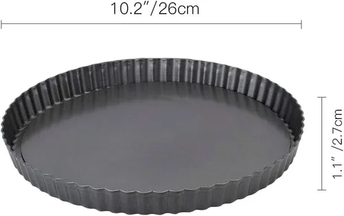 Miniatura 2 de Sartén para tartas de 10 pulgadas con parte inferior extraíble, antiadherente, estriada, para quiche, para hornear, pizza, fruta, mousse, postre