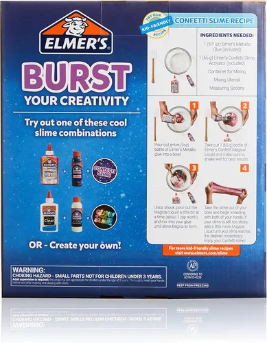 Miniatura 5 de Elmer's Kit de colección de limo Los suministros incluyen activador de limo líquido mágico que brilla en la oscuridad, confeti líquido mágico
