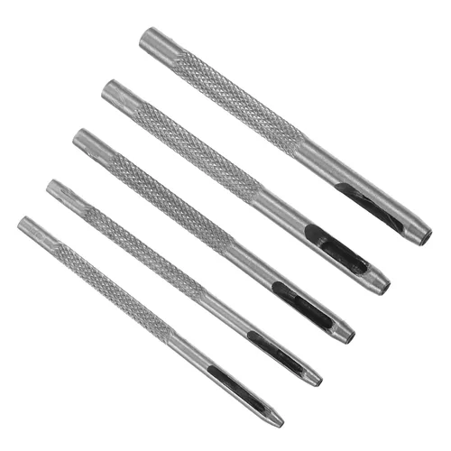 Juego de 5 piezas de perforador de cinturón, equipo de ojal, dispositivo de perforación de cuero, cortador de agujeros para perforador hueco de