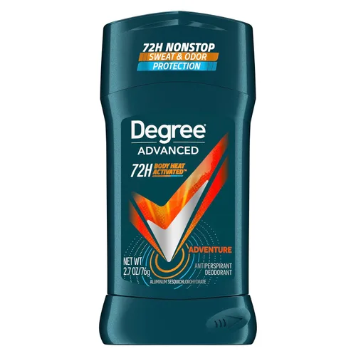 Degree Desodorante antitranspirante para hombre, antitranspirante Adventure de 72 horas, protección contra el sudor y el olor, antitranspirante para