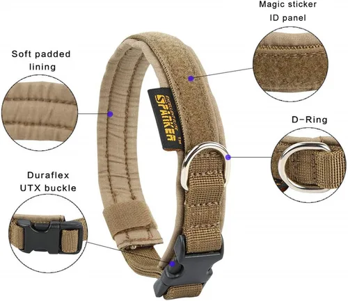 Miniatura 3 de EXCELLENT ELITE SPANKER Collar de nailon para cachorro, ajustable, suave, acolchado, resistente, hebilla de liberación rápida, ligero, sin Marrón