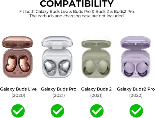 Miniatura 2 de AhaStyle Compatible con Samsung Galaxy Buds FE/S2 Pro/S2/Live Funda transparente [Anti-amarillamiento] (transparente)