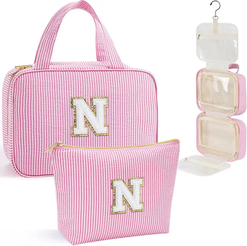 Miniatura 51 de YOOLIFE Regalos de cumpleaños para mujeres adolescentes, neceser colgante con inicial para mujeres, adolescentes y niñas, bolsa de aseo de viaje