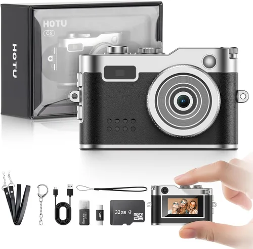 Miniatura 11 de HOTU Mini cámara digital con llavero, mini cámara Y2K de tamaño bolsillo, cámara pequeña de 2 MP 1080P con tarjeta de 8 GB, grabadora de video