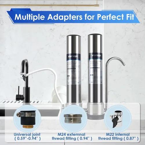 Miniatura 4 de VORTOPT Sistema de filtro de agua para encimera, filtración de agua de conexión directa-0.01μm Filtración reduce PFOA/PFOS, cloro, metales pesados