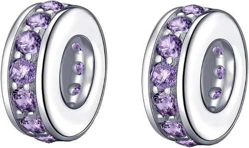 Miniatura 11 de 925 plata esterlina espaciador encanto grano con CZ transparente para pulseras Pandora Charms