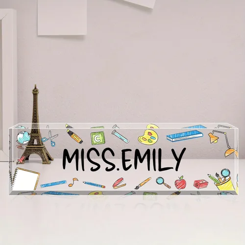 Miniatura 2 de Placa de nombre personalizada, placa de nombre personalizada para oficina, accesorio de escritorio de acrílico, regalos para compañeros de trabajo