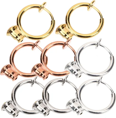 Miniatura 7 de EXCEART 32 piezas convertidor de aretes brillantes accesorios de joyería de plata para convertir aretes a clip en la parte trasera de aretes
