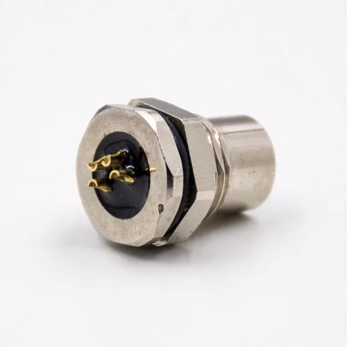 Miniatura 3 de Elecbee 5 unids m8 4 pin conector circular hembra recto impermeable frontal panel receptáculos cable soldadura tipo