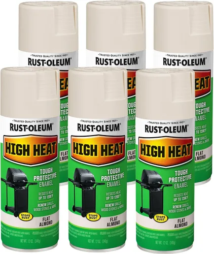 Miniatura 7 de Rust-Oleum 7750830 Pintura en aerosol de esmalte de alta temperatura, 12 onzas, almendra (paquete de 2)