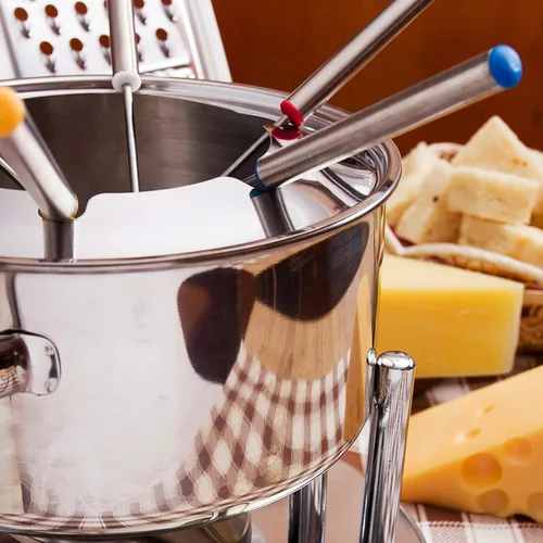 Miniatura 5 de 6 piezas de tenedores de fondue de acero inoxidable de 9.5 pulgadas, tenedores de fondue de queso codificados por color con mango resistente al