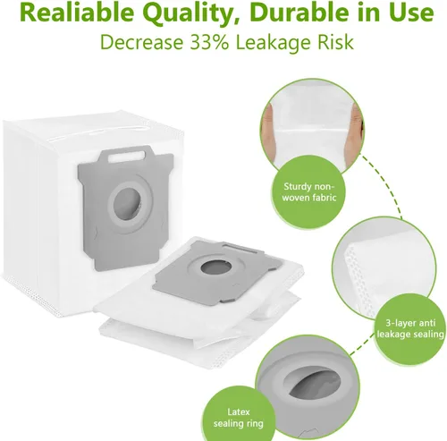 Miniatura 3 de KGC Paquete de 10 bolsas de vacío compatibles con iRobot Roomba I&S & J Series, repuesto para iRobot Roomba i1+ i3+(3550) i4+ i6+ j6+ i7+ i7Plus