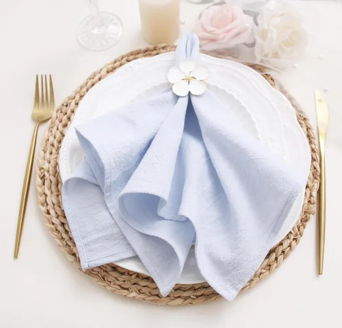 Miniatura 10 de Servilletas de tela de cena, 100% algodón suave, 12 piezas, 16'x16', champán