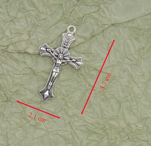 Miniatura 2 de 30 dijes de crucifijo de Jesús para fabricación de joyas de 1.5 x 0.9 in, colgantes de cruz vintage para mujeres, collares, pulseras, suministros