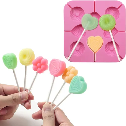 Miniatura 3 de Paquete de 2 moldes de silicona para piruletas de Pascua, 8 moldes de silicona para piruletas de conejito de cavidad, molde de caramelo duro