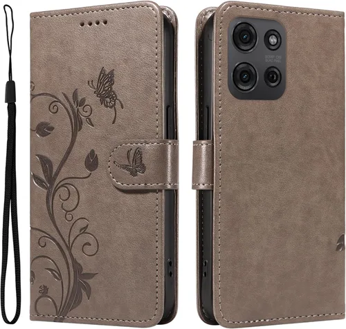 Miniatura 172 de Funda para Motorola Moto E22/E22i, piel sintética, con tarjetero y correa para la muñeca, a prueba de golpes, funda magnética para Motorola Moto Rojo