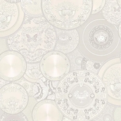 Miniatura 3 de A.S. Creation Versace Les Etoiles de la Mer 2 - Papel pintado no tejido, 33.0 ft x 2.3 ft, color plateado y blanco, fabricado en Alemania, 349013