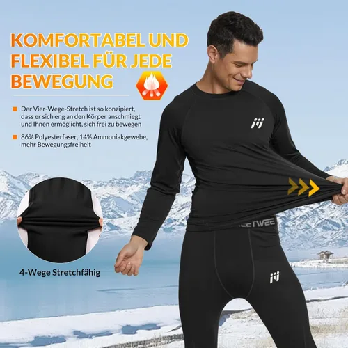 Miniatura 32 de MEETWEE Paquete de 4/5 camisas de compresión térmica para hombre, manga larga, forro polar, capa base, equipo de entrenamiento de invierno