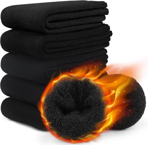 UUMIAER 5 pares de calcetines de lana merino para hombre, calcetines térmicos de lana para senderismo, calcetines gruesos de invierno (talla EE. UU.