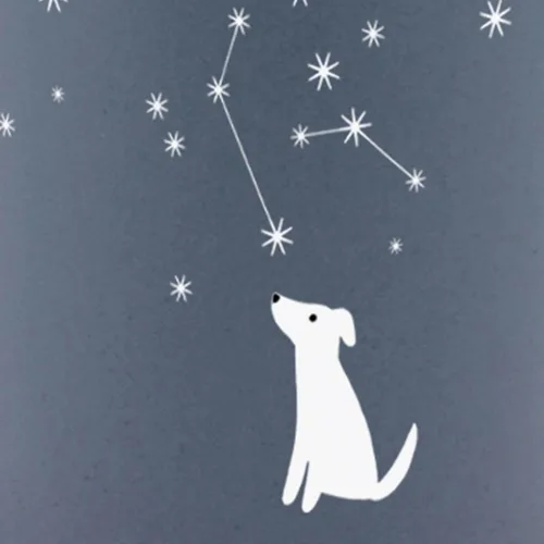 Miniatura 2 de Fringe Studio Celestial Dog - Taza de cerámica para perro, 12 onzas líquidas, azul marino, 429017 Perro celestial