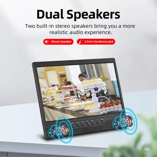 Miniatura 7 de othoig Televisor portátil pequeño de 14 pulgadas con batería recargable - Sintonizador digital ATSC - Antena - y ranura de entrada USB/HDMI/AV
