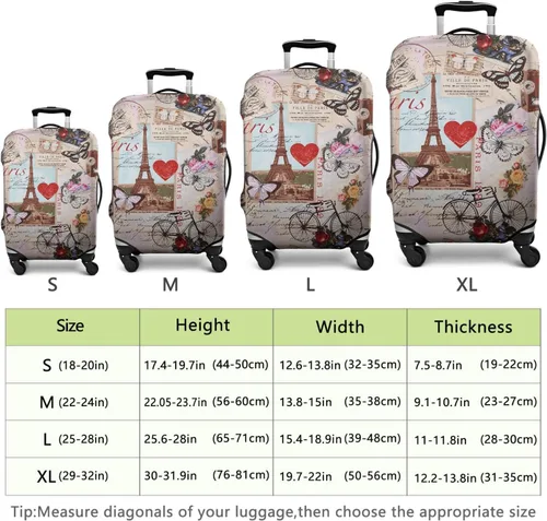 Miniatura 6 de Xidingyue France Paris Tower - Funda protectora para equipaje, diseño de torre Eiffef, funda elástica para maleta de 18242832 pulgadas, Funda