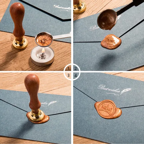 Miniatura 5 de Cuentas de cera de sellado, 200 cuentas de sello de cera octagonal a granel para invitaciones de boda, envoltura de regalos de Navidad, tarjetas
