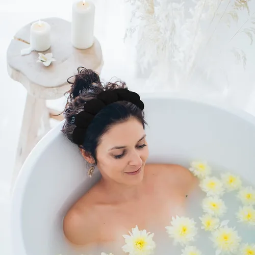 Miniatura 7 de WHAVEL Paquete de 3 diademas de spa para el cuidado de la piel, diadema de maquillaje, diadema de esponja de tela de rizo, diadema de lavado facial