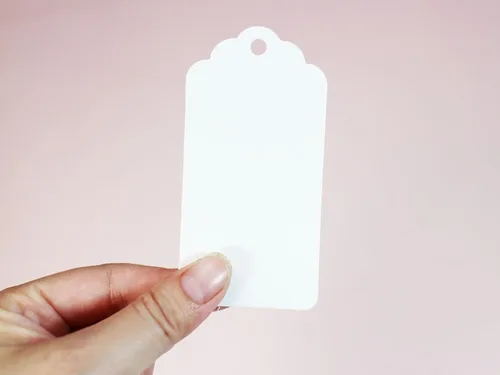 Miniatura 4 de Etiquetas de precio blancas con cuerda, etiquetas de regalo, 200 etiquetas colgantes de 3.5 x 1.8 pulgadas, etiquetas de papel en blanco