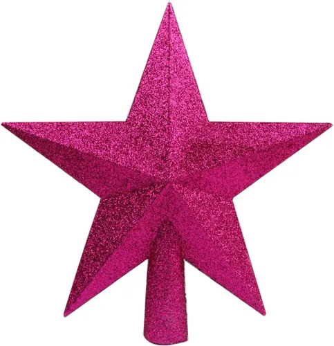 Miniatura 39 de YYCRAFT Adorno de Estrella con Purpurina para la Punta del Árbol Decoración Navideña - 6 Pulgadas, Rojo