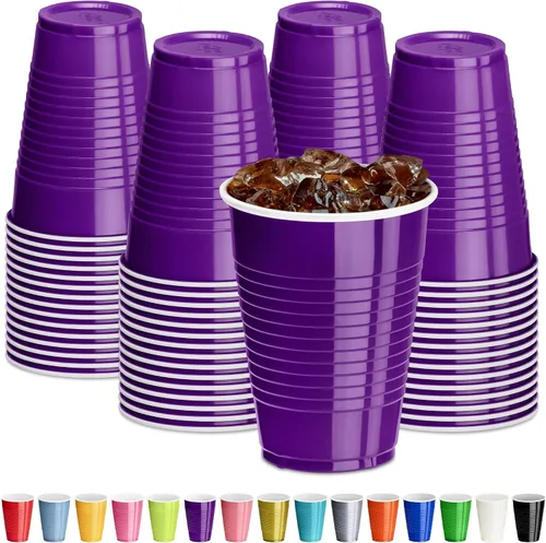 Miniatura 24 de DecorRack - Vasos desechables y reutilizables de 12 onzas para fiestas de cumpleaños, despedidas de soltera, campamentos, eventos en interiores y al