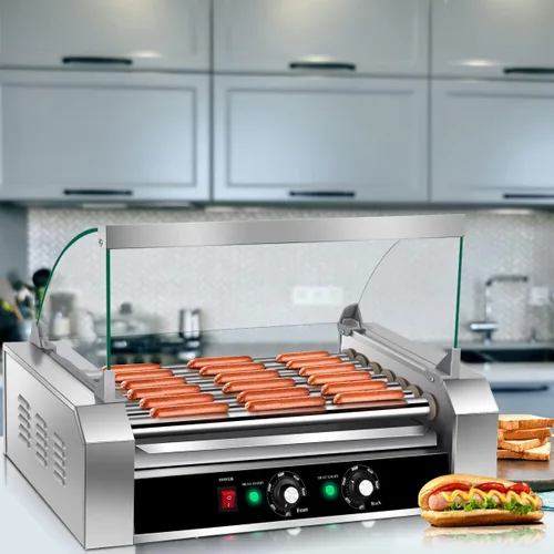 Miniatura 9 de KOTEK Máquina de rodillos para perros calientes, 18 perritos calientes y 7 rodillos antiadherentes, máquina de cocina para parrilla de salchichas