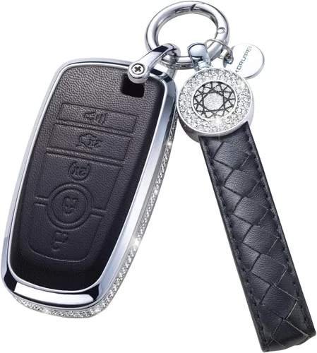 Funda para Llave Ford con Llavero, Protector de Estuche de Llave de Cuero con Cristal Compatible con Ford Fusion F150 F250 F350 F450 F550 Edge