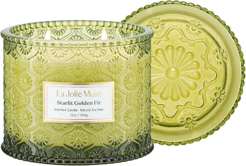 Miniatura 7 de LA JOLIE MUSE Vela de vainilla y coco – Coco, freesia y vainilla Vela de mecha de madera grande de 19 oz Cera de soja natural 90 horas de Isla