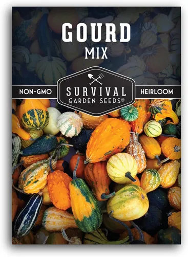 Survival Garden Seeds - Mezcla de semillas de calabaza para plantar - 1 paquete con instrucciones para plantar y cultivar calabazas ornamentales