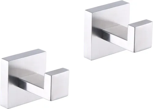 Miniatura 11 de GERZWY Gancho para ropa de baño, color negro mate, SUS 304, de acero inoxidable, para toalla/bata, para baño, estilo moderno, montado en la pared