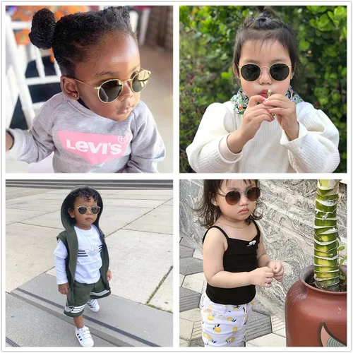 Miniatura 2 de Gafas de sol polarizadas para niños marco de metal clásico para bebés niños y niñas de 0 a 18 años tres tamaños 100 protección UV