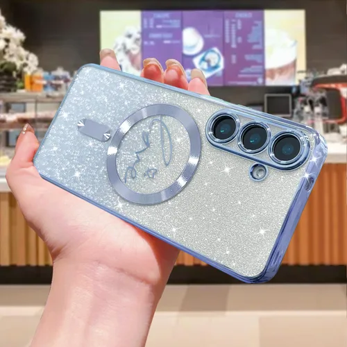 Miniatura 246 de ZONRW - Funda para Samsung Galaxy S22 Ultra magnética, para mujeres y niñas, cubierta trasera suave, lujosa, con corazón de amor, bling, degradado