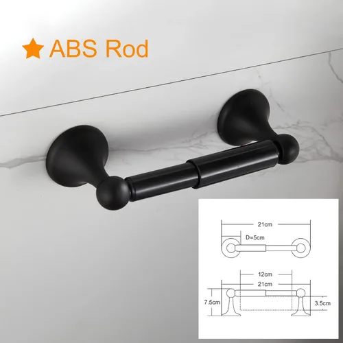 Miniatura 2 de BGL Juego de accesorios de baño Negro mate Barras de toallas de baño ajustables y expandibles Accesorios de baño Juego de toalleros 8 piezas Montaje