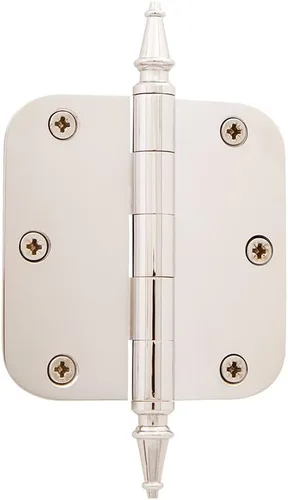 Miniatura 115 de Grandeur Hardware 824304 Bisagra residencial con punta de bellota de 3.5 pulgadas con esquinas de radio de 5/8 pulgadas en peltre antiguo