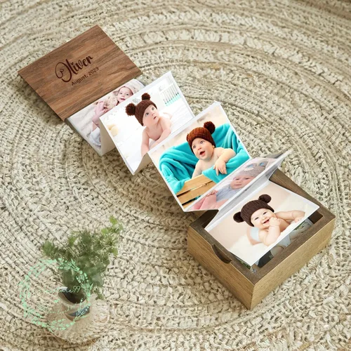 Miniatura 3 de Álbum de fotos extraíble personalizado, Caja de fotos de madera personalizada, Colección de memoria personalizada, Regalo para amigo de la familia