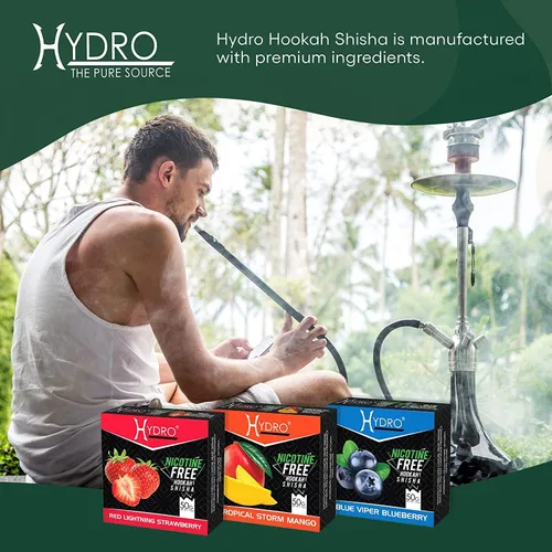 Miniatura 3 de Hydro Paquete de sabores de hookah - Sin tabaco y sin nicotina Shisha, Arándano, Fresa, Mango - Natural, duradero, sabor suave, paquetes de 50