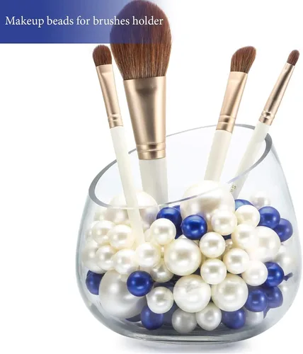 Miniatura 7 de 120 perlas flotantes sin agujero para centros de mesa de jarrones, cuentas de perlas plateadas para jarrones, velas flotantes para el hogar, bodas