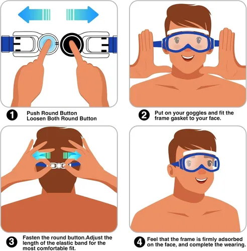 Miniatura 6 de EasYoung Paquete de 2 gafas de natación para niños, gafas de natación de visión amplia para niños de 3 a 15 años