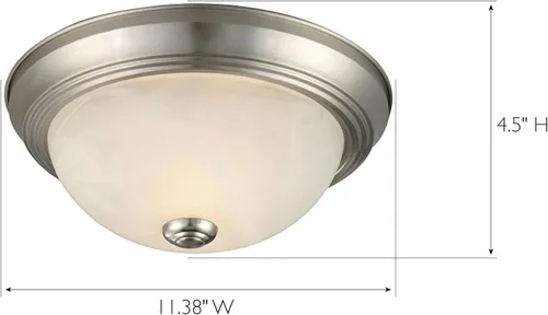 Miniatura 2 de Design House Paquete de 2 lámparas de techo empotradas, accesorio tradicional de 2 luces, níquel satinado con vidrio de alabastro, regulable