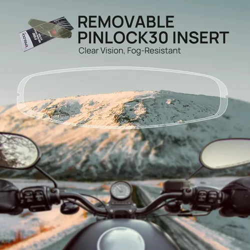 Miniatura 3 de ILM Cascos para moto de nieve y motocicleta con cara completa, película antiempañante Pinlock para hombres y mujeres, con visera térmica opcional