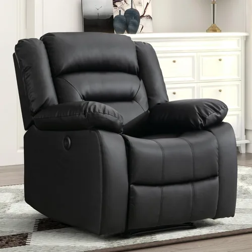 Miniatura 19 de EBELLO Sofá Reclinable Eléctrico de Piel Sintética para Dos Personas, Juego de Sofá Reclinable de 3 Asientos, Juego de Sillón Sofá Reclinable Marrón