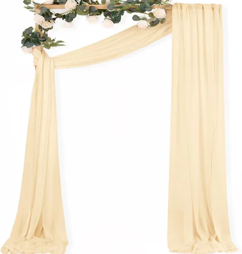 Miniatura 21 de MLMC 1 panel de tela para arco de boda azul bebé, 29 x 20 pies, cortinas de gasa extralargas transparentes de 6.6 yardas, paneles de cortinas