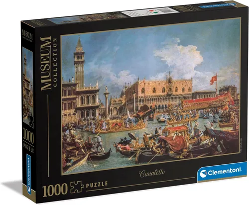 Clementoni - Colección Museo-Canaletto, Regreso de Bucentaur en el Molo en el día de la Ascensión-1000 piezas para adultos, arte, pinturas de